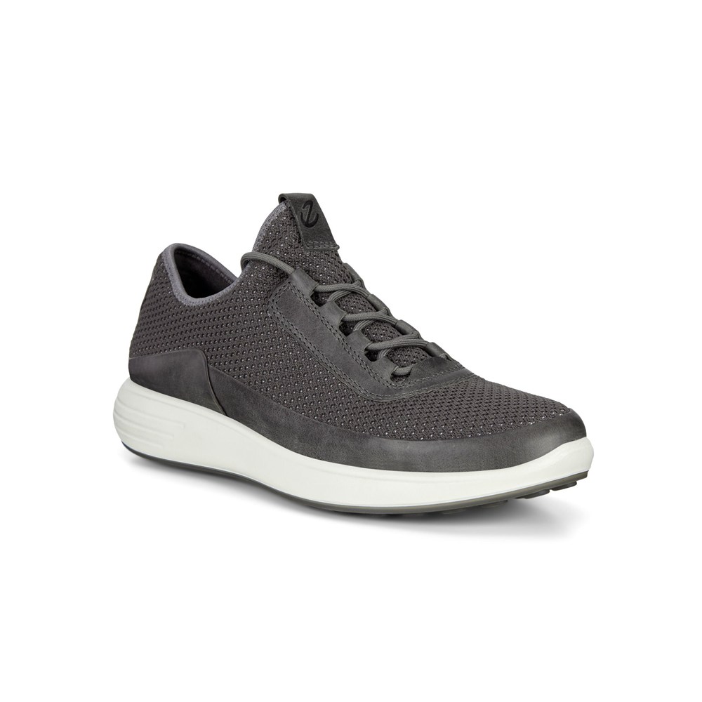 Mens Sneakers - ECCO Soft 7 Runner Meshs - Dark Grey - 0672NHWIO